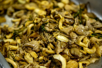 close up of dried mushrooms