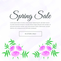 Watercolor vector spring sale banner