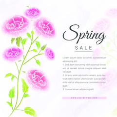 Watercolor vector spring sale banner
