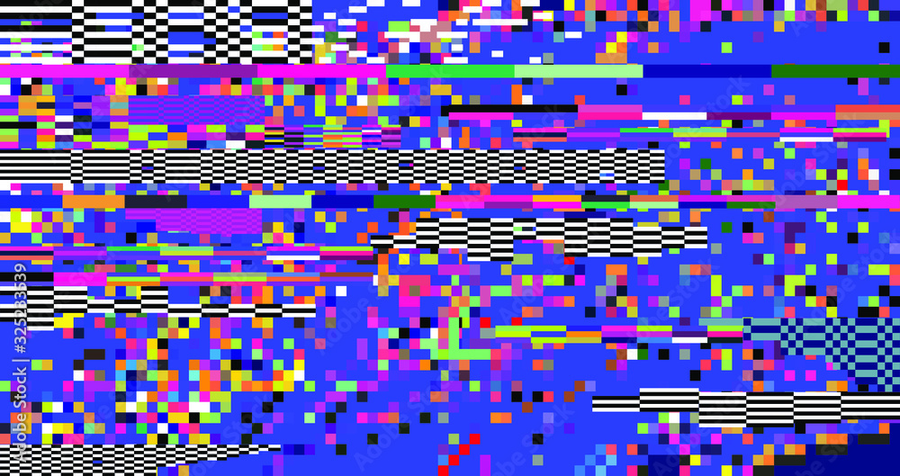 Aufkleber retro vhs background like in old video tape rewind or no signal tv screen with glitch camera effect.