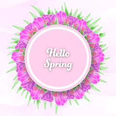 hello spring floral decoration sale banner