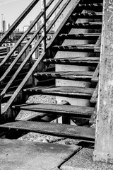 Urban iron steps in decay