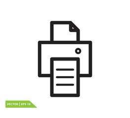 Printer icon vector logo design template