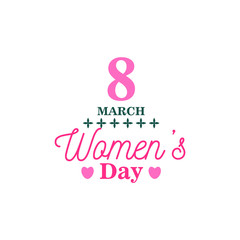 Womens day typography. Labels, logo, text design. Usable for banners, greeting cards, posters.