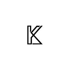 K logo icon design unique template elements.