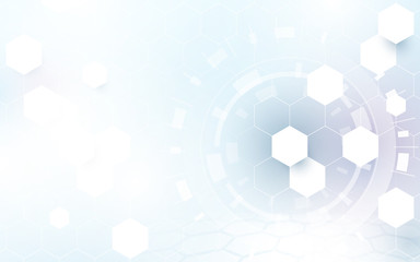 Abstract technology digital, hi tech hexagons concept background. Space for your design