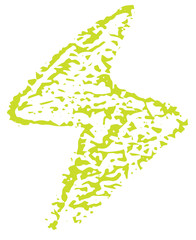 手描き　クレヨン　雷