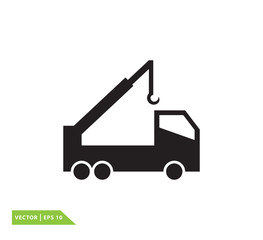 Crane construction icon vector logo template