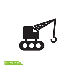 Crane construction icon vector logo template