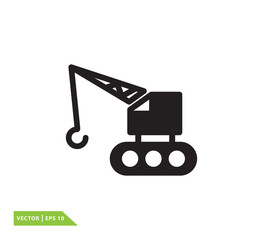 Crane construction icon vector logo template