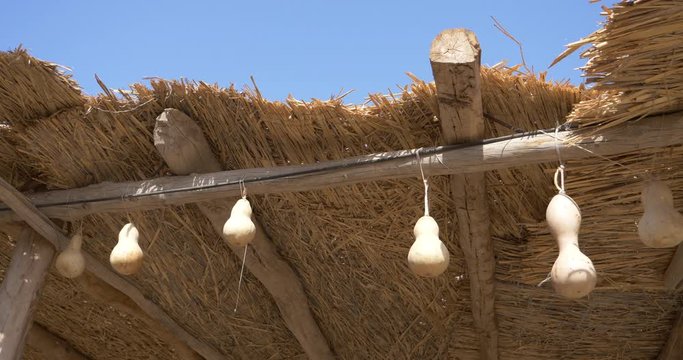Ancient traditional residential old house in Tuyoq village valley inTurpan Xinjiang Province China.
