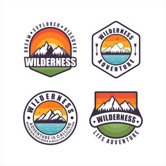 Wilderness adventure design logos collections