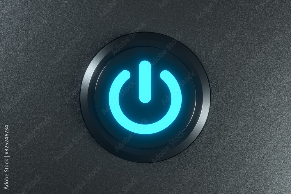 Poster Button and switch with dark background,abstract conception ,3d rendering.