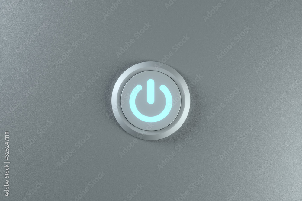 Poster Button and switch with grey background,abstract conception ,3d rendering.