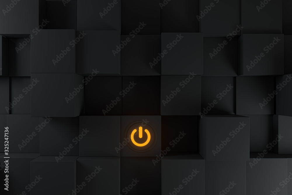 Poster Switch and cubes with dark background,abstract conception ,3d rendering.