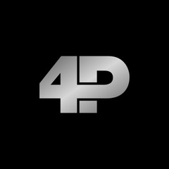 Letter 4P simple logo design vector