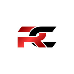 Letter RC simple logo design vector