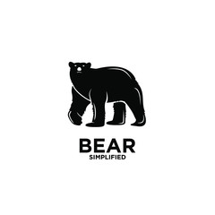 Walking white polar bear logo icon design