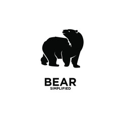 Walking white polar bear logo icon design