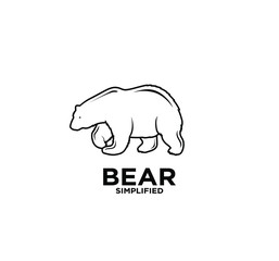Bear outline line logo icon design vector illustration