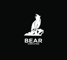 Black bear logo icon design vector illustration