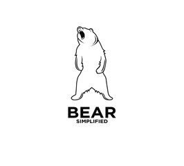 Fototapeta premium Bear outline line logo icon design vector illustration