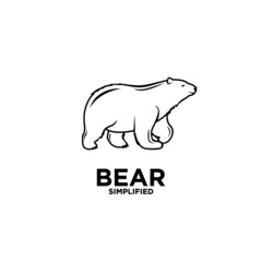 Bear walk outline logo icon design vector