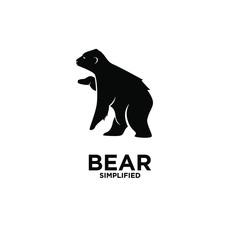 Black bear silhouette logo icon design vector illustration