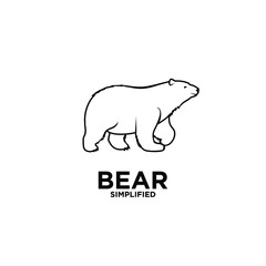 Bear walk outline logo icon design vector