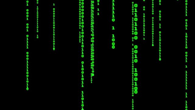  Cyberspace with green digital falling lines, abstract background, binary chain. Crypto space.Digital binary data, streaming code background. Matrix background. Programming / Coding / Hacker concept. 