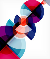 Obraz premium Abstract background, circle and triangle design round shapes overlapping. Geometric trendy template. Vector Illustration For Wallpaper, Banner, Background, Card, Book Illustration, landing page