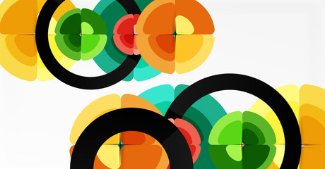 Abstract background, trendy color circles geometrical composition. Vector Illustration For Wallpaper, Banner, Background, Card, Book Illustration, landing page