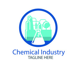 Chemical and oil industry logo template, colorful vector graphic design element for business, industrial fuel company branding