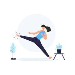 Fototapeta premium Athletes exercise every morning to maintain a healthy body vector illustration