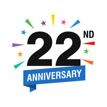 22nd Years Anniversary Logo Design Vector