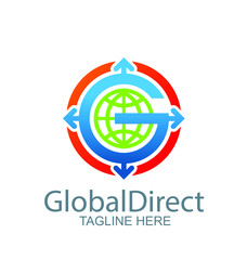 G globe Sign the letter G Branding Identity Corporate vector logo design template Isolated on a white background. globe. map. global logo