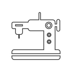 sewing machine flat vector line icon