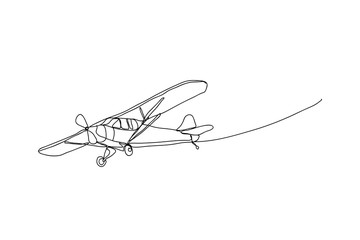 Fototapeta premium a plane , line drawing style,vector design