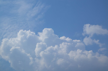 The blue sky and many white clouds