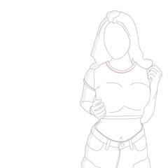 Line art fashion illlustration people vector eps 10