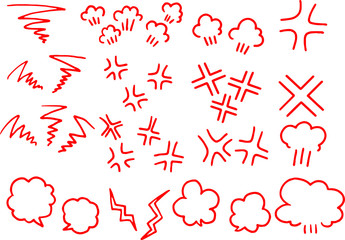 Variation of White handwritten Red anger mark set