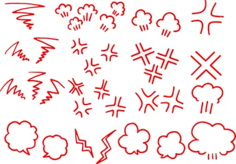 Fotobehang Variation of White handwritten Red anger mark set © YUKI　MURATA
