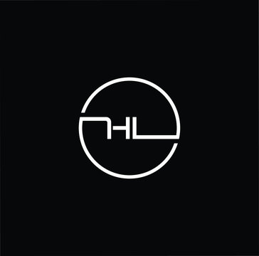 Minimal elegant monogram art logo. Outstanding professional trendy awesome artistic HL LH initial based Alphabet icon logo. White color on black background