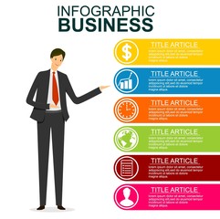 Business data infographic, process chart with 4 steps, vector and illustration element