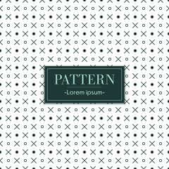 Minimalistic cross and dot seamless pattern for background, wallpaper, paper wrapping, decoration, backdrop. - 325263759