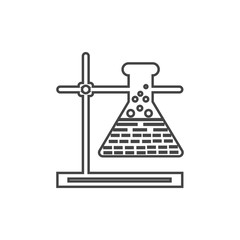 Glass test tube flask on stand line icon