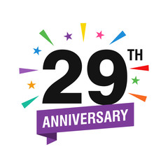 29th Years Anniversary Logo Design Vector