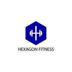 Fitness logo, icon with hexagon shape