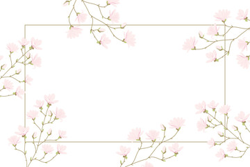 Obraz na płótnie Canvas Vector magnolia flowers background illustration