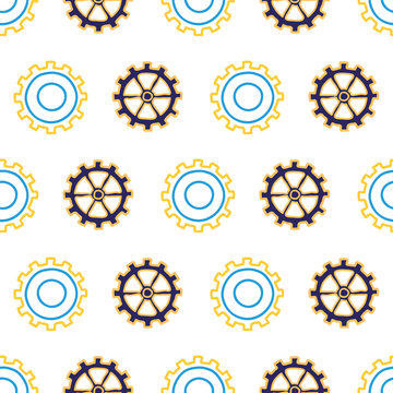 Reverse Gear cogs seamless vector repeat pattern surface design
